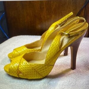 Cole Haan Yellow Slingback Heels